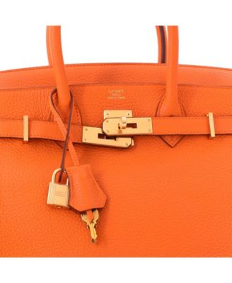 Birkin 30 Handbag Orange Clemence with Gold Hardware