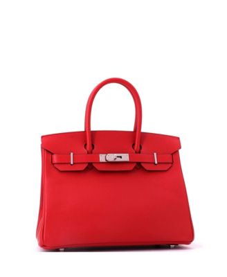 Birkin 30 Handbag Red Epsom with Palladium Hardware