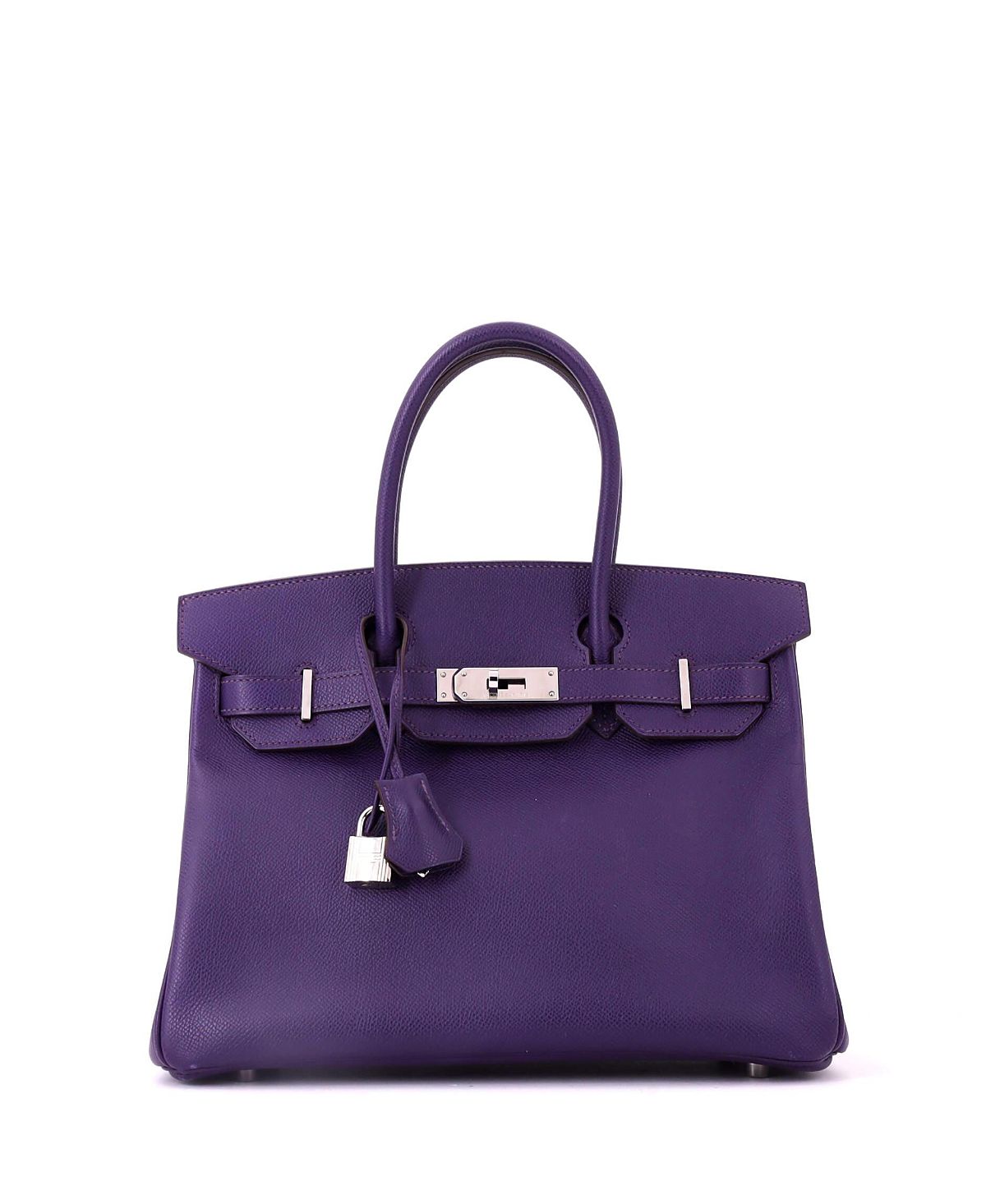 Pre-Owned HERMES Birkin 30 Handbag Purple Epsom with Palladium Hardware
