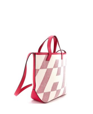 27 Cabas H en Biais Tote Canvas with Leather