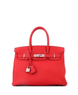 Birkin 30 Handbag Red Togo with Palladium Hardware