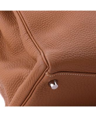 Kelly 35 Handbag Brown Togo with Palladium Hardware