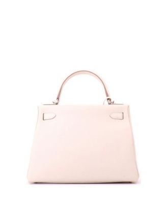 Kelly 28 Handbag Light Togo with Palladium Hardware