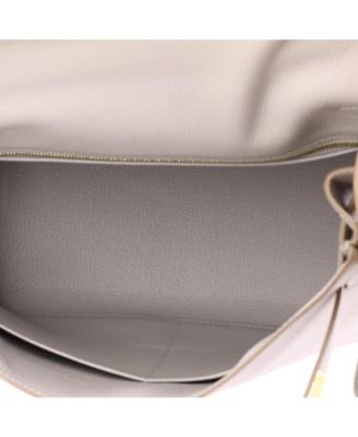 Kelly 28 Handbag Grey Evercolor with Gold Hardware