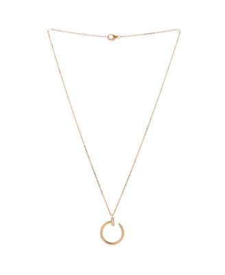  Juste un Clou Pendant Necklace 18K Rose Gold with Diamonds, 15.75"