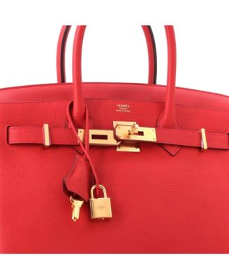 Birkin 30 Handbag Red Togo with Gold Hardware