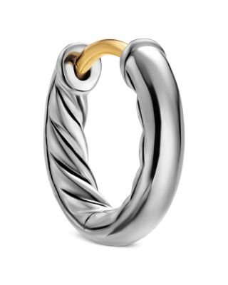 DY Mercer Huggie Hoop Earrings in Sterling Silver, 12mm