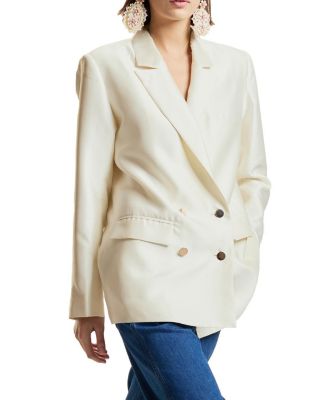 Silk Wool Double Breasted Blazer
