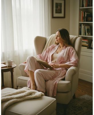  Women's Block-Printed Robe