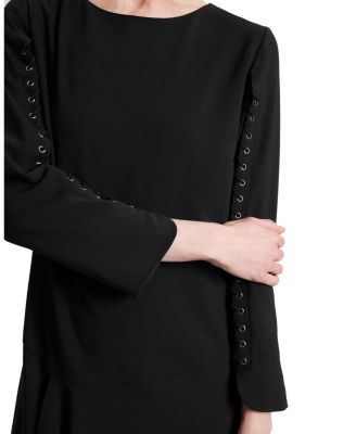  Essie Shift Dress with Grommet Detail in Soft Crepe