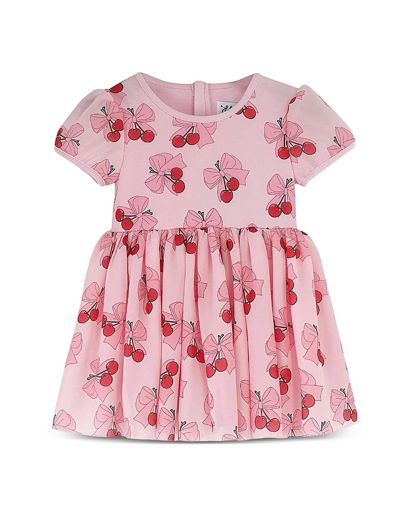 Lola + The Boys Girls' Cherry Bows Tulle Dress - Little Kid, Big Kid