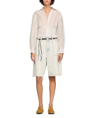 Judia Smocked Linen Blend Shirt