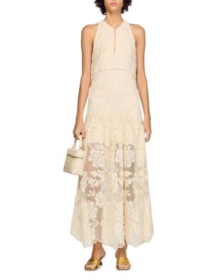 Floral Cotton Guipure Maxi Dress