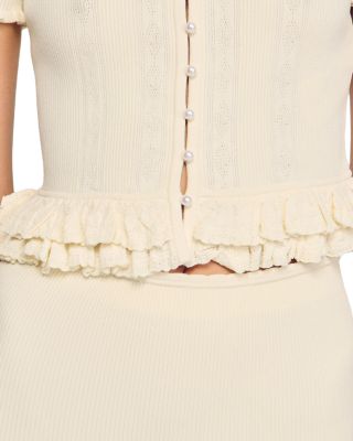 Arianna Ruffled Knit Cardigan