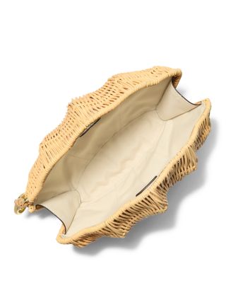 Shelly Small Rattan Shell Clutch 