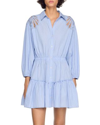 Lodovica Short Striped Cotton Dress