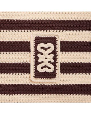 Striped Crochet Tote Bag