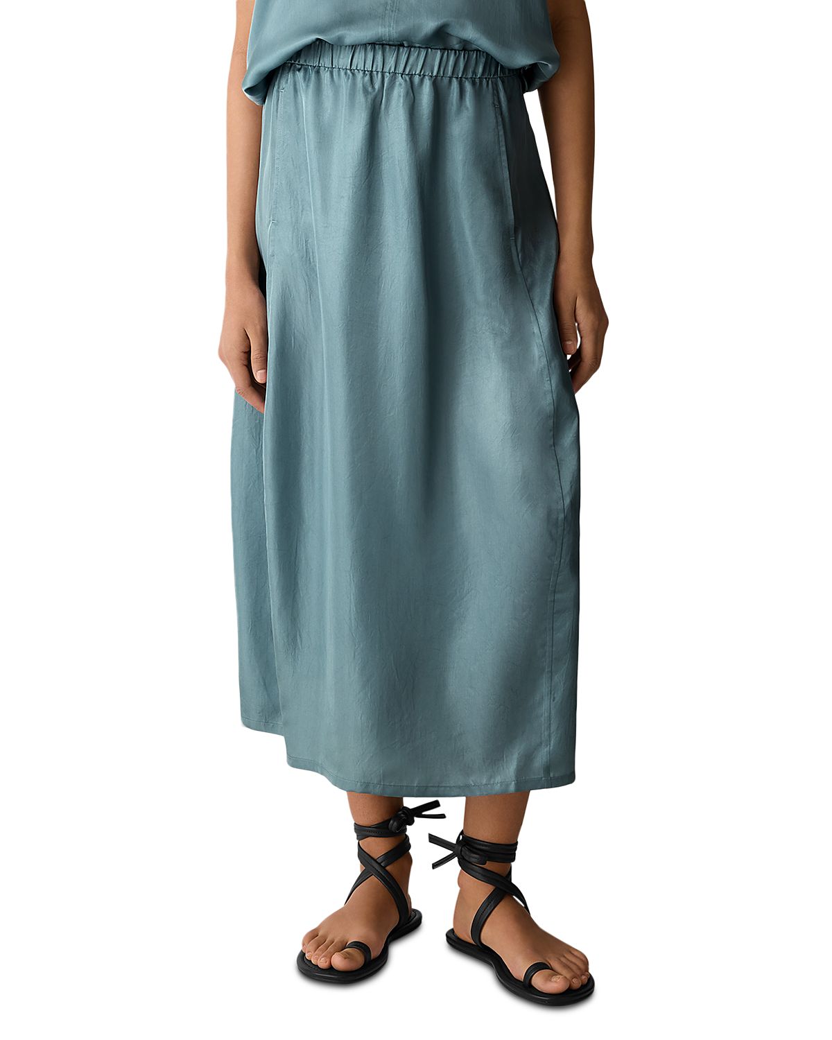 Eileen Fisher Lightweight Satin Shimmer Lantern Skirt