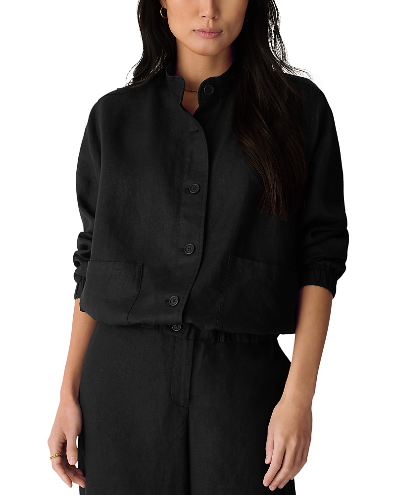 Eileen Fisher Stand Collar Linen Jacket