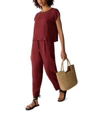 Jewel Neck Linen Top