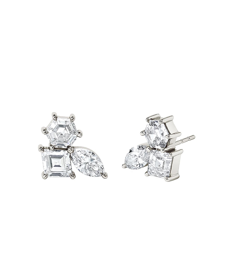Vrai 6 Lab-Grown Diamond Ear Climber Earring in 14K White Gold, 1.70ctw Round Brilliant Lab Grown Diamonds