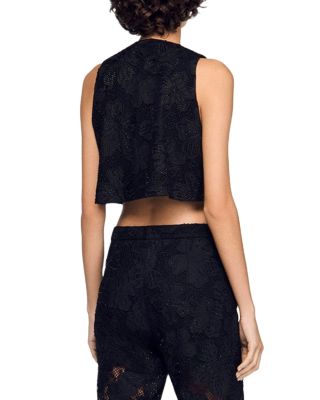 Embroidered Guipure Lace Crop Top