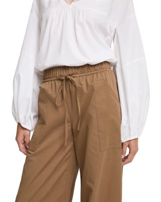 Mid Rise Cotton Drawstring Pants