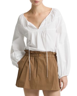 Shirred Long Sleeve Top