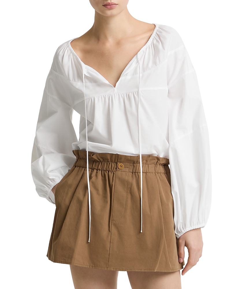 Vince Shirred Long Sleeve Top