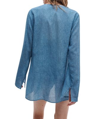 rb Miramar Crinkled Swim Cover-Up Top