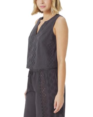Kenzie Geo Eyelet Tank Top