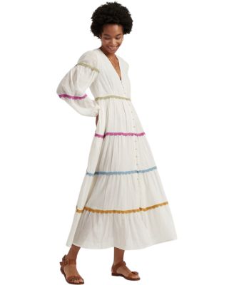  Women's Cotton Rainbow Scallop Dress