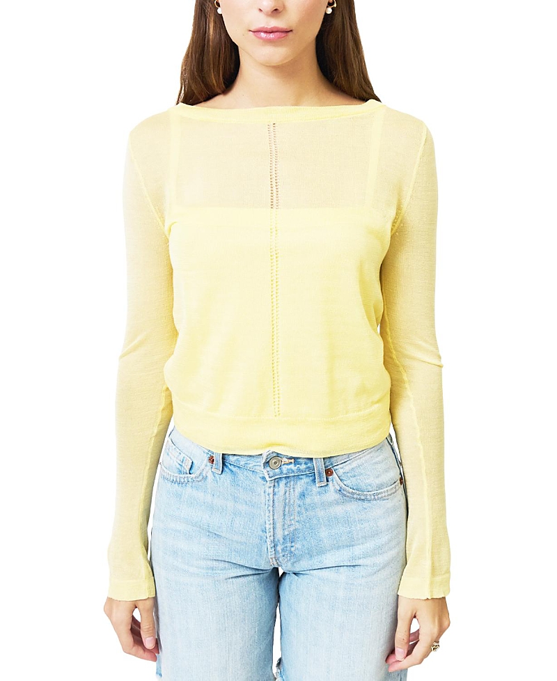 Central Park West Women's Brooklyn Double Layer Sheer Halter Sweater