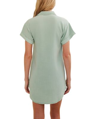 Roll Sleeve Pocket Shirt Dress