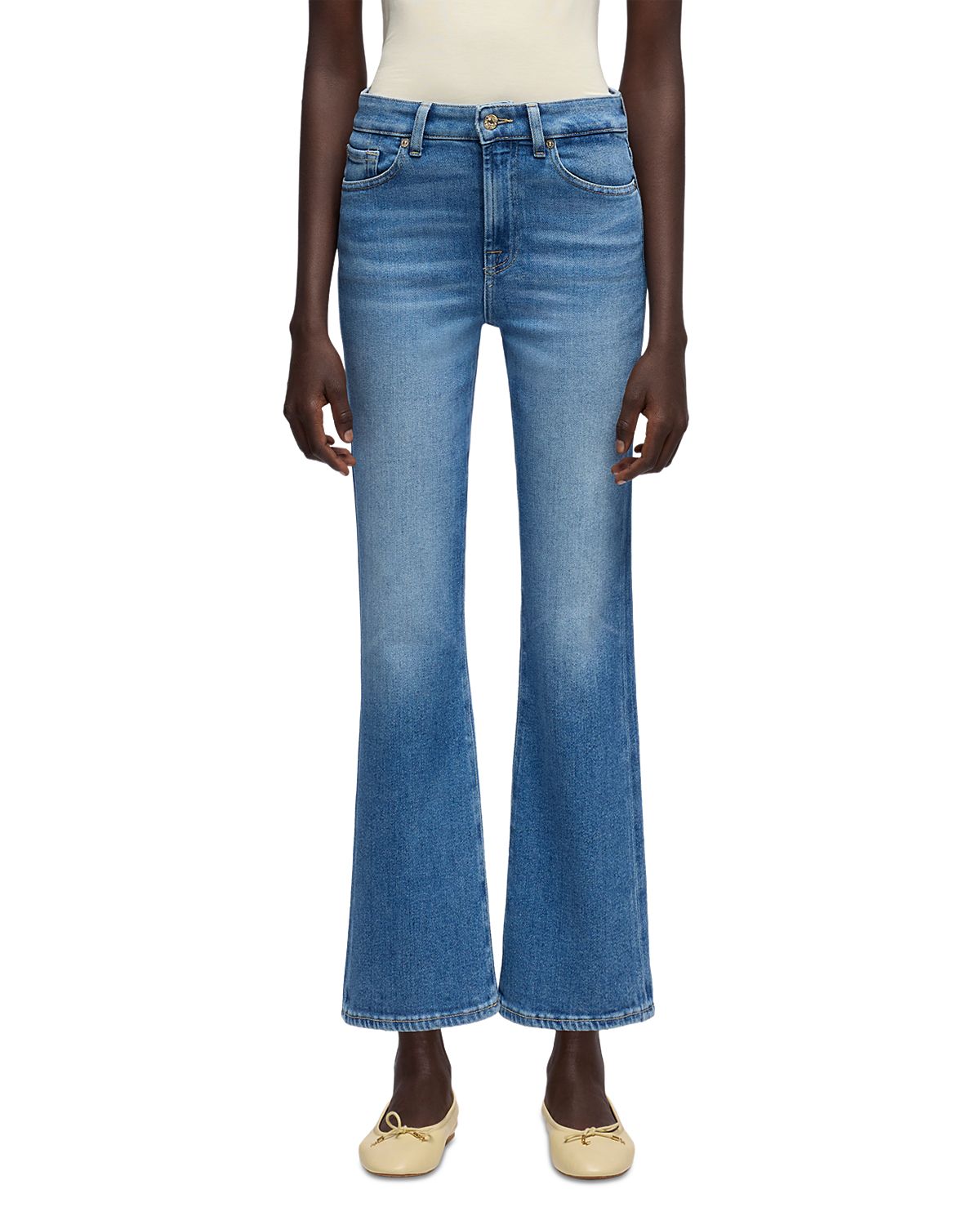 7 For All Mankind The Leggy Mid Rise Bootcut Crop Jeans