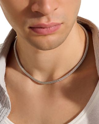 Sterling Silver Icon Woven Link Chain Necklace, 18"