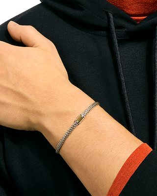 14K Yellow Gold & Sterling Silver Icon Woven Link Bracelet, 5mm