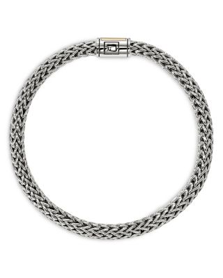 14K Yellow Gold & Sterling Silver Icon Woven Link Bracelet, 7.5mm