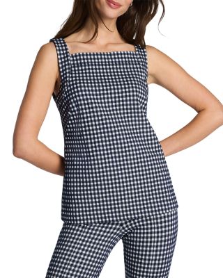 Ponte Jacquard Square Neck Tank