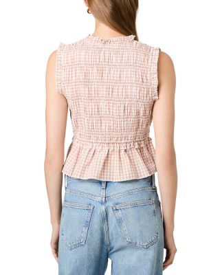 Rhodes Pop Gingham Peplum Top