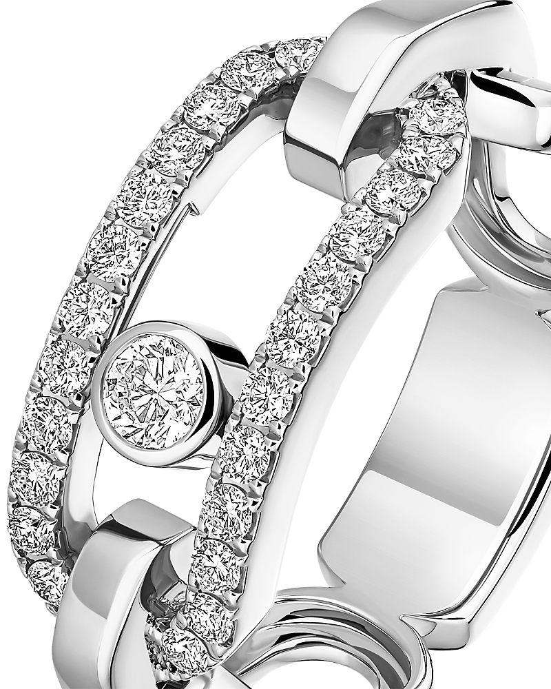 Messika 18k White Gold Diamond Move Link Ring