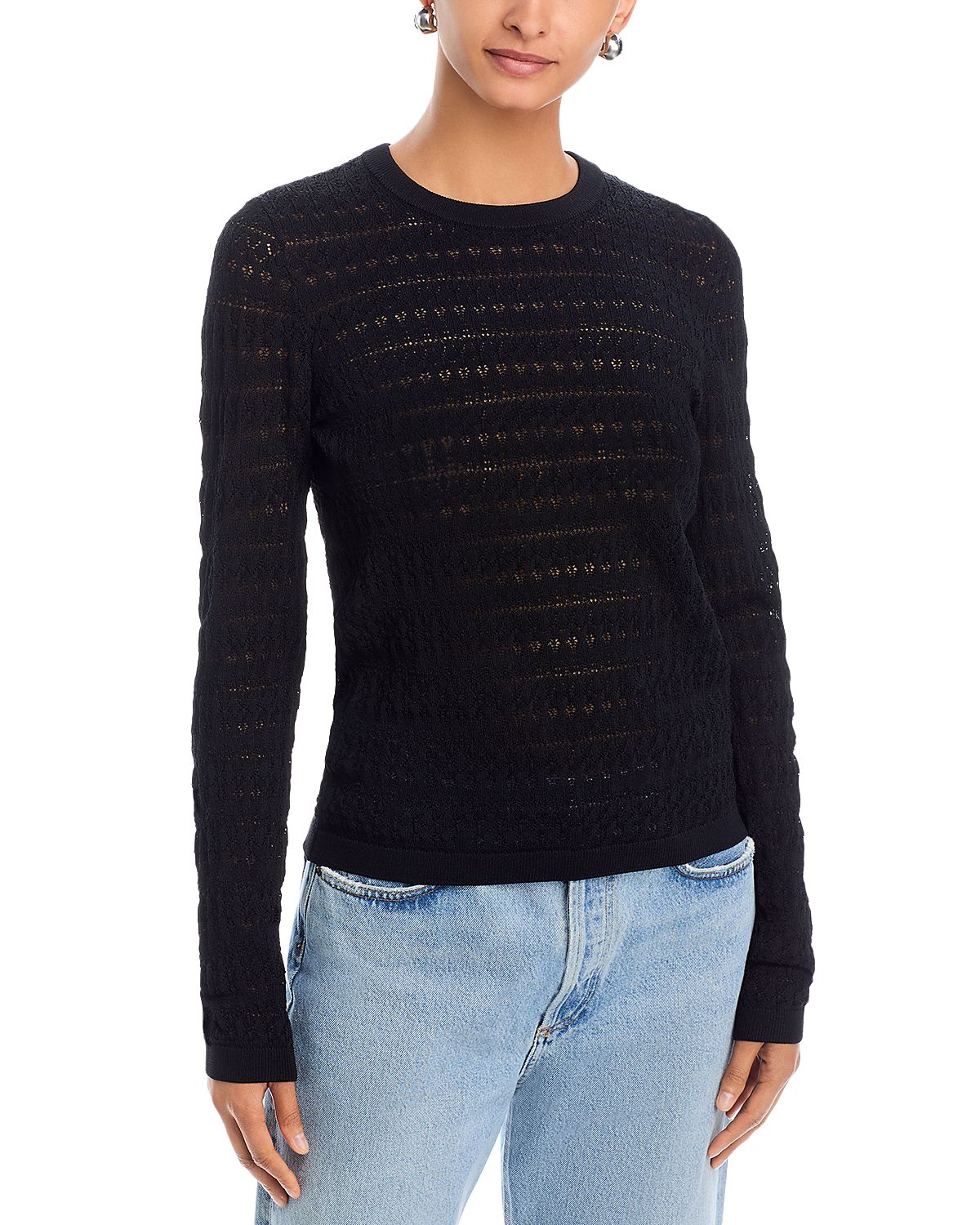 Michael Kors Pointelle Long Sleeve Sweater
