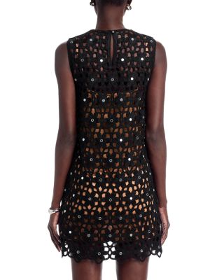 Faux Crochet Mini Dress