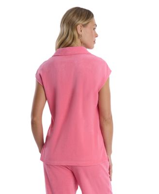 Crochet Trim Polo Top