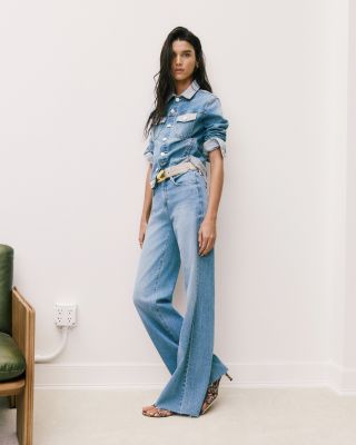 Louane Ultra High Rise Wide Leg Flared Jeans in Bexley