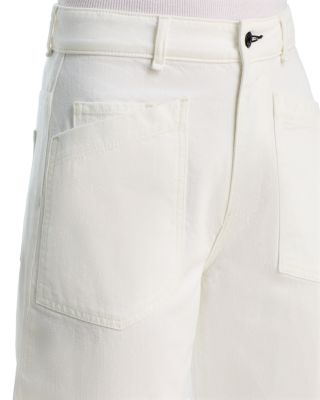 High Rise Twisted Barrel Jeans in Ivory