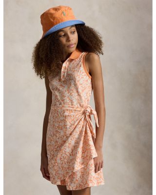 Girls' Pineapple Faux Wrap Mesh Polo Dress - Little Kid, Big Kid