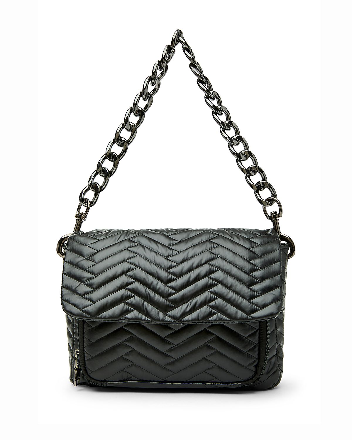 Think Royln Muse Moto Medium Quilted Nylon Crossbody Bag