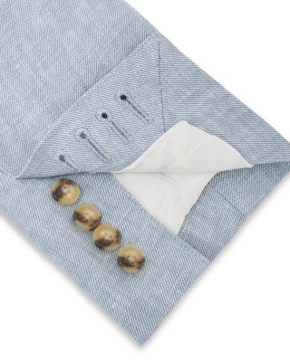 Linen Twill Double Breasted Tailored Fit Blazer
