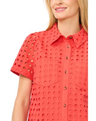 Eyelet Short Sleeve Shirt